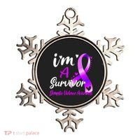 Ribbon Im A Survivor Domestic Violence Awareness Ornament thumb 0
