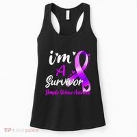 Ribbon Im A Survivor Domestic Violence Awareness Women's Tank Top thumb 0