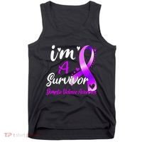 Ribbon Im A Survivor Domestic Violence Awareness Tank Top thumb 0