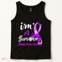 Ribbon Im A Survivor Domestic Violence Awareness Tank Top thumb 2