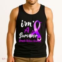 Ribbon Im A Survivor Domestic Violence Awareness Tank Top thumb 3