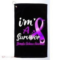 Ribbon Im A Survivor Domestic Violence Awareness Golf Towel thumb 0