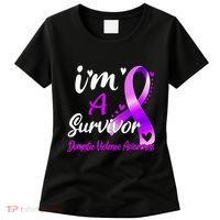 Ribbon Im A Survivor Domestic Violence Awareness Women's T-Shirt thumb 0