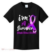 Ribbon Im A Survivor Domestic Violence Awareness Kids T-Shirt thumb 0