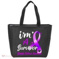 Ribbon Im A Survivor Domestic Violence Awareness Tote Bag thumb 0