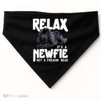 Relax ItS A Newfie Not A Freakin Bear Newfoundland Dog USA-Made Doggie Bandana thumb 0