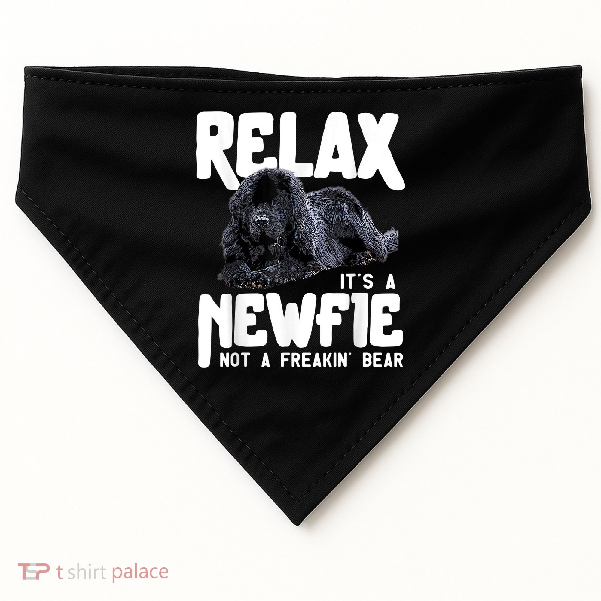 Relax ItS A Newfie Not A Freakin Bear Newfoundland Dog USA-Made Doggie Bandana