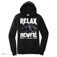 Relax ItS A Newfie Not A Freakin Bear Newfoundland Dog Women's Hoodie thumb 0