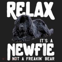 Relax ItS A Newfie Not A Freakin Bear Newfoundland Dog Golf Towel thumb 3