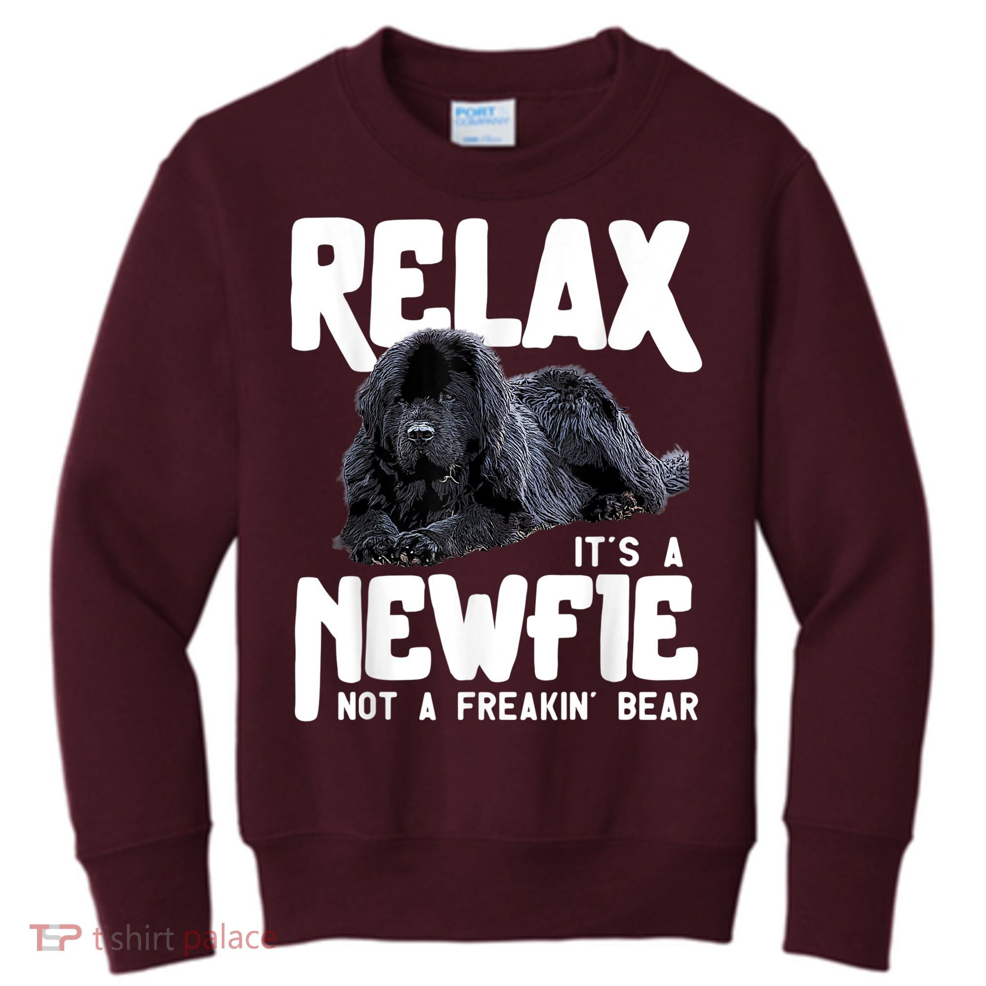 Relax ItS A Newfie Not A Freakin Bear Newfoundland Dog Kids Sweatshirt