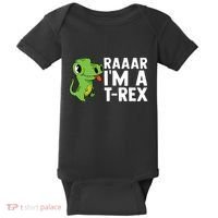 Raar I'm A T Rex Cute Funny Dinosaur Baby Bodysuit thumb 0