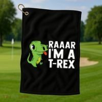 Raar I'm A T Rex Cute Funny Dinosaur Golf Towel thumb 1