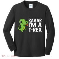 Raar I'm A T Rex Cute Funny Dinosaur Kids Long Sleeve Shirt thumb 0