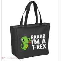 Raar I'm A T Rex Cute Funny Dinosaur Tote Bag thumb 2