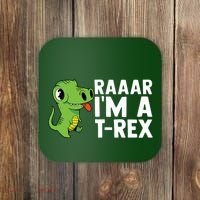 Raar I'm A T Rex Cute Funny Dinosaur Coaster thumb 0