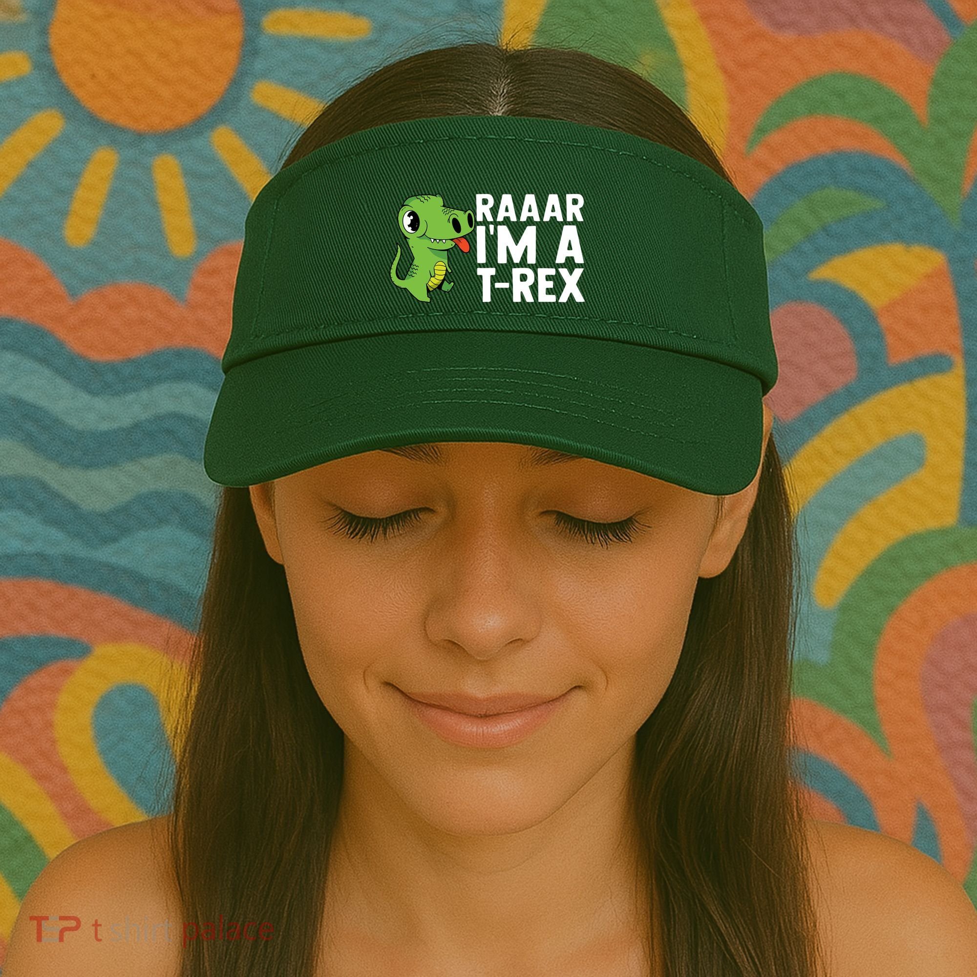 Raar I'm A T Rex Cute Funny Dinosaur Visor