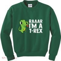 Raar I'm A T Rex Cute Funny Dinosaur Kids Sweatshirt thumb 0