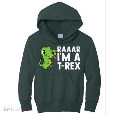 Raar I'm A T Rex Cute Funny Dinosaur Kids Hoodie