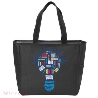 Reading Is Always A Good Idea Lightbulb Tote Bag