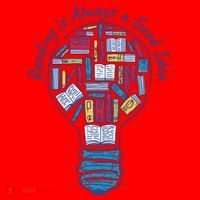 Reading Is Always A Good Idea Lightbulb Santa Hat thumb 1
