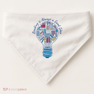 Reading Is Always A Good Idea Lightbulb USA-Made Doggie Bandana