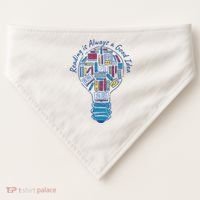 Reading Is Always A Good Idea Lightbulb USA-Made Doggie Bandana thumb 0
