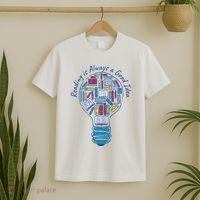 Reading Is Always A Good Idea Lightbulb T-Shirt thumb 2