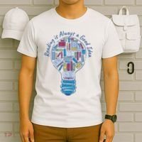 Reading Is Always A Good Idea Lightbulb T-Shirt thumb 6