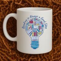 Reading Is Always A Good Idea Lightbulb Coffee Mug thumb 2