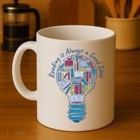 Reading Is Always A Good Idea Lightbulb Coffee Mug thumb 4