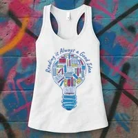 Reading Is Always A Good Idea Lightbulb Women's Tank Top thumb 3