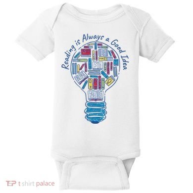 Reading Is Always A Good Idea Lightbulb Baby Bodysuit