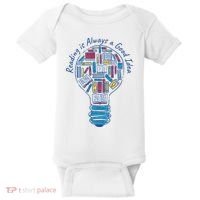 Reading Is Always A Good Idea Lightbulb Baby Bodysuit thumb 0