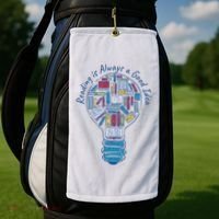 Reading Is Always A Good Idea Lightbulb Golf Towel thumb 2