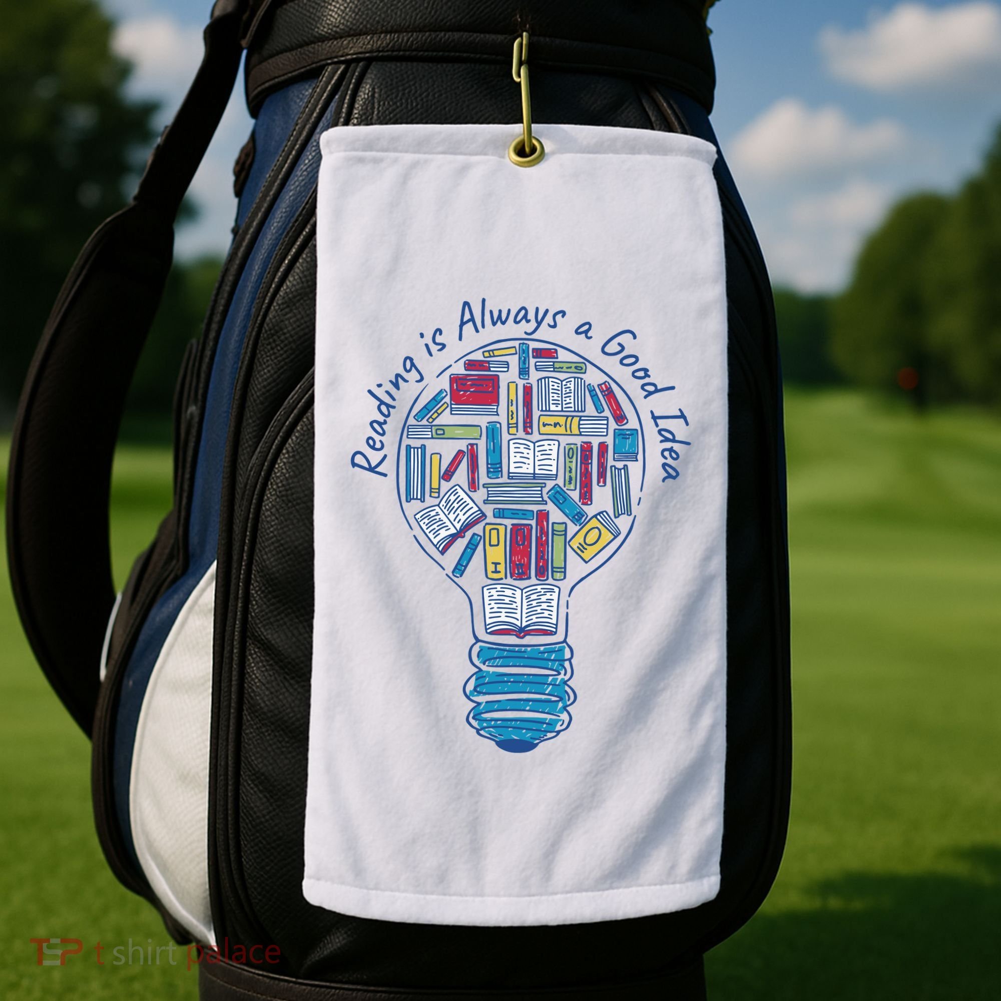 Reading Is Always A Good Idea Lightbulb Golf Towel