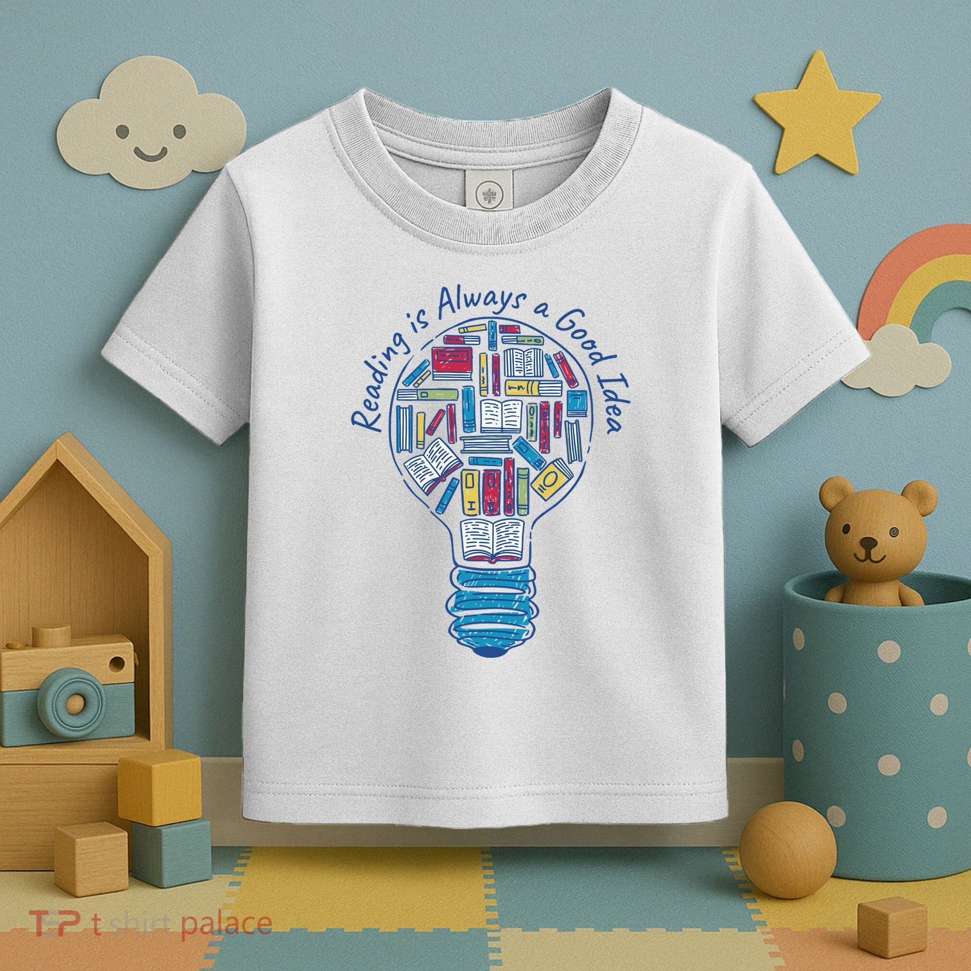 Reading Is Always A Good Idea Lightbulb Toddler T-Shirt