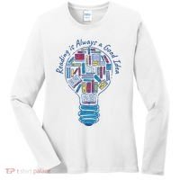 Reading Is Always A Good Idea Lightbulb Women's Long Sleeve Shirt thumb 0
