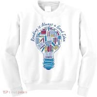 Reading Is Always A Good Idea Lightbulb Kids Sweatshirt thumb 0