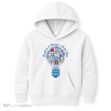 Reading Is Always A Good Idea Lightbulb Kids Hoodie