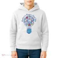 Reading Is Always A Good Idea Lightbulb Kids Hoodie thumb 4
