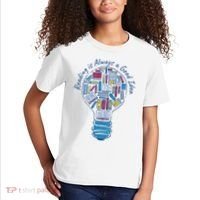 Reading Is Always A Good Idea Lightbulb Kids T-Shirt thumb 2