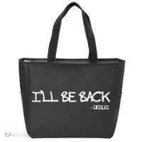 Religious I'll Be Back Jesus Funny Christian Tote Bag thumb 0