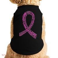 Ribbon Breast Cancer Word Print Doggie Tank thumb 0