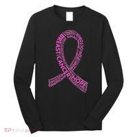 Ribbon Breast Cancer Word Print Long Sleeve Shirt thumb 0