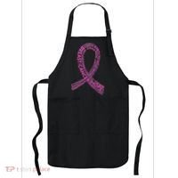 Ribbon Breast Cancer Word Print Apron thumb 0