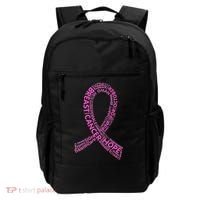 Ribbon Breast Cancer Word Print Backpack thumb 0