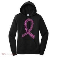 Ribbon Breast Cancer Word Print Women's Hoodie thumb 0
