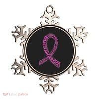 Ribbon Breast Cancer Word Print Ornament thumb 0
