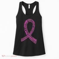 Ribbon Breast Cancer Word Print Women's Tank Top thumb 0