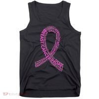 Ribbon Breast Cancer Word Print Tank Top thumb 0